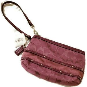 NEW COACH wristlet clutch purple pink berry NWT